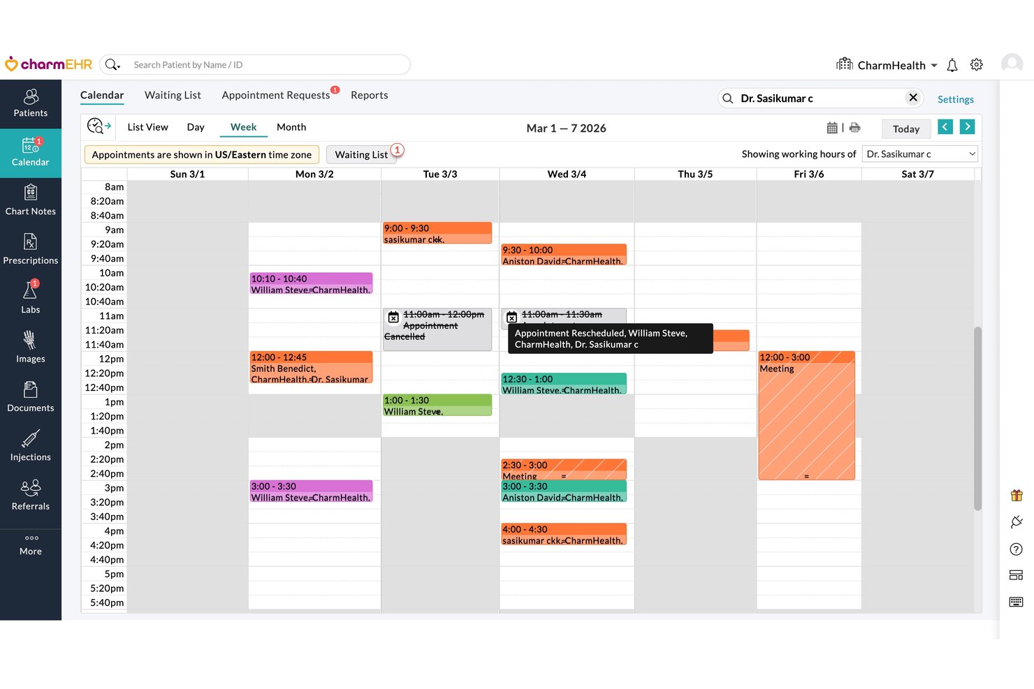 CharmHealth screenshot - 10 meilleurs logiciels gratuits de gestion de cabinet médical en 2026