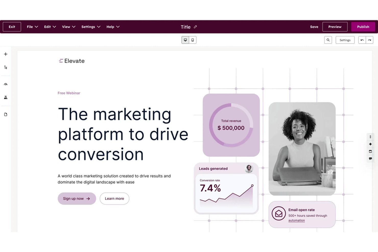 HubSpot Landing Page Builder screenshot - 10 Best Unbounce Alternatives in 2026