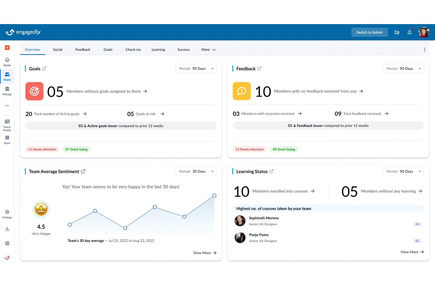 Engagedly screenshot - 10 Best Talent Management Software Tools for 2026
