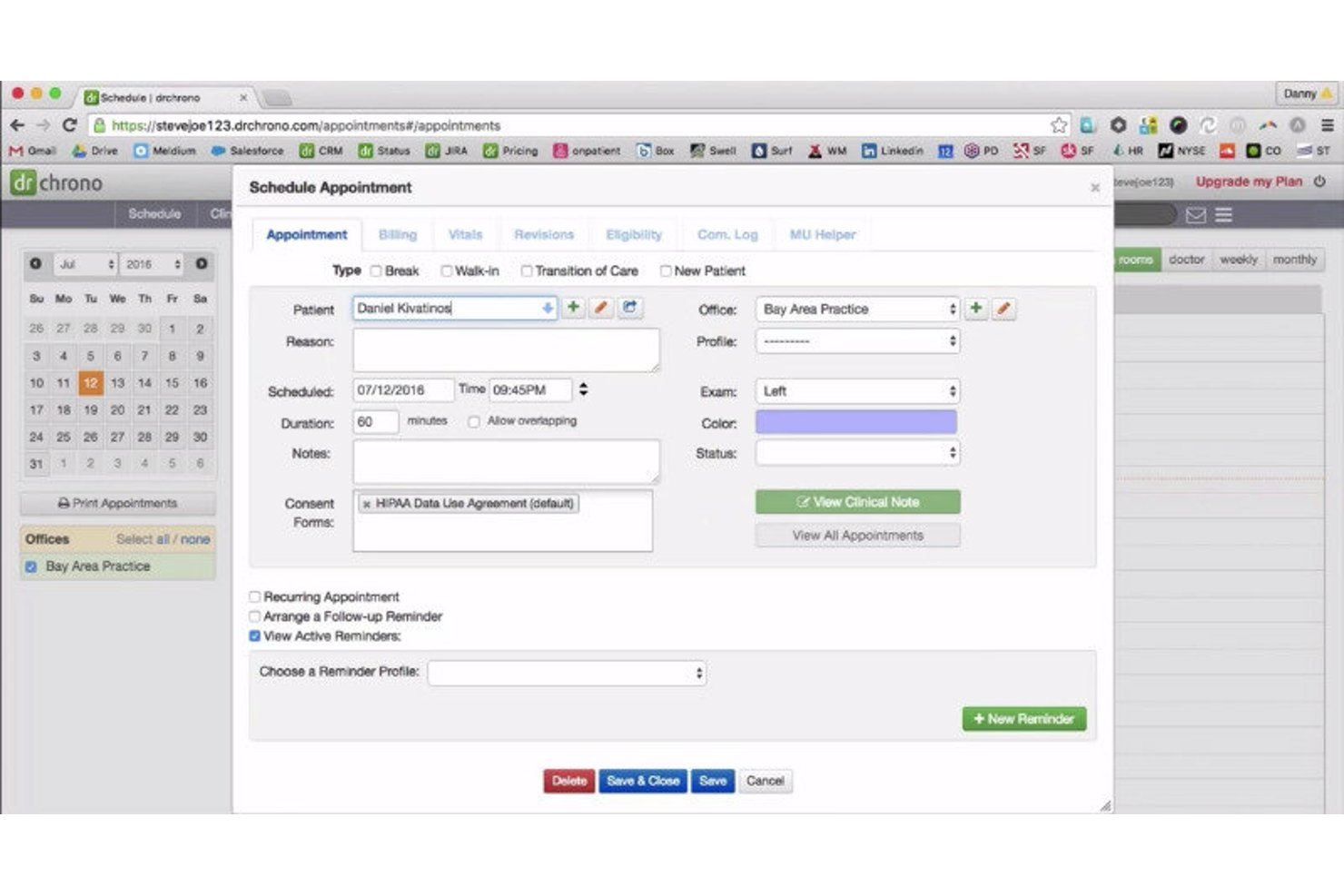 DrChrono EHR screenshot - 10 beste Cloud-EHR-Softwarelösungen im Jahr 2026