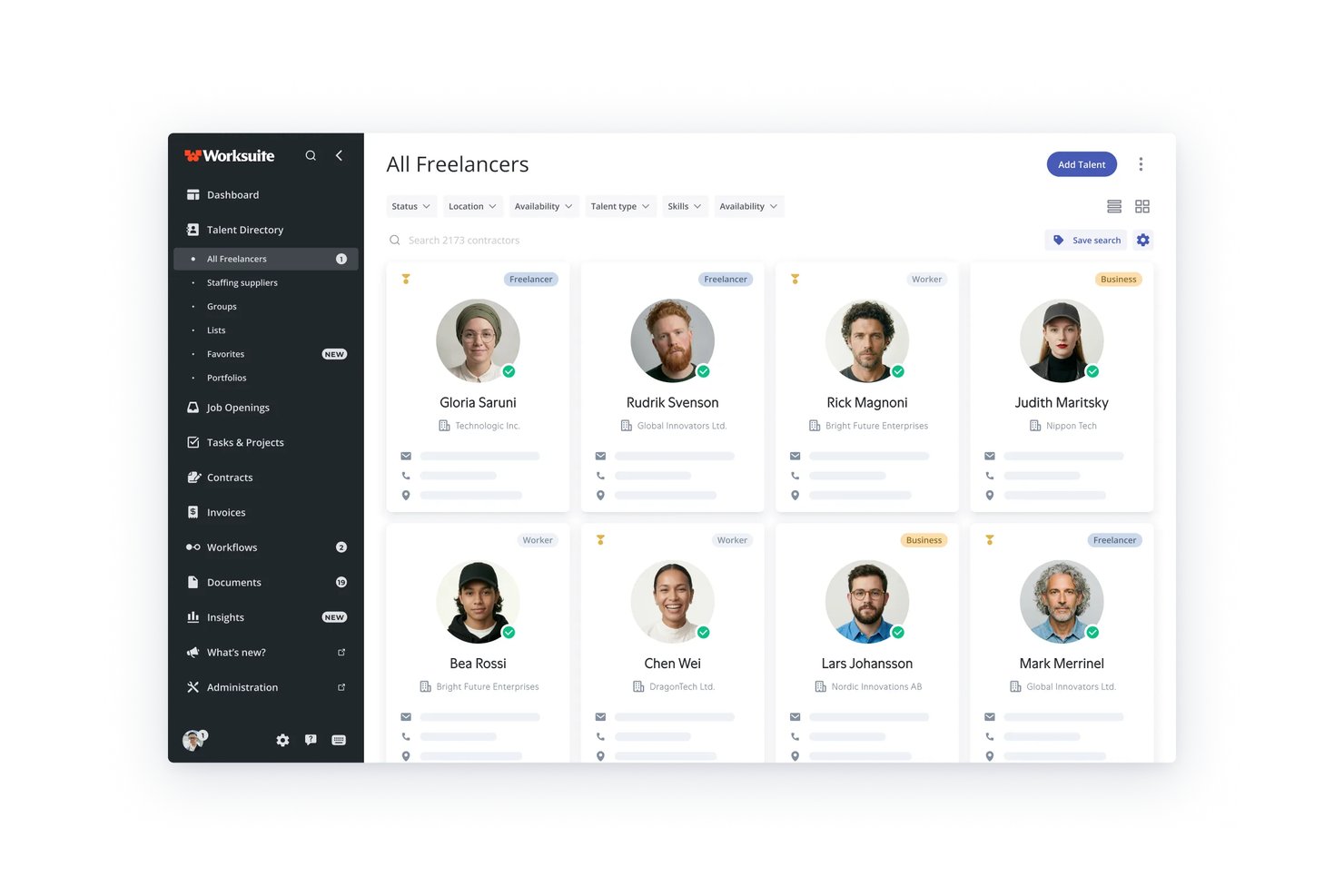 Worksuite screenshot - Les 10 meilleurs logiciels de gestion de la main-d’œuvre temporaire analysés en 2026