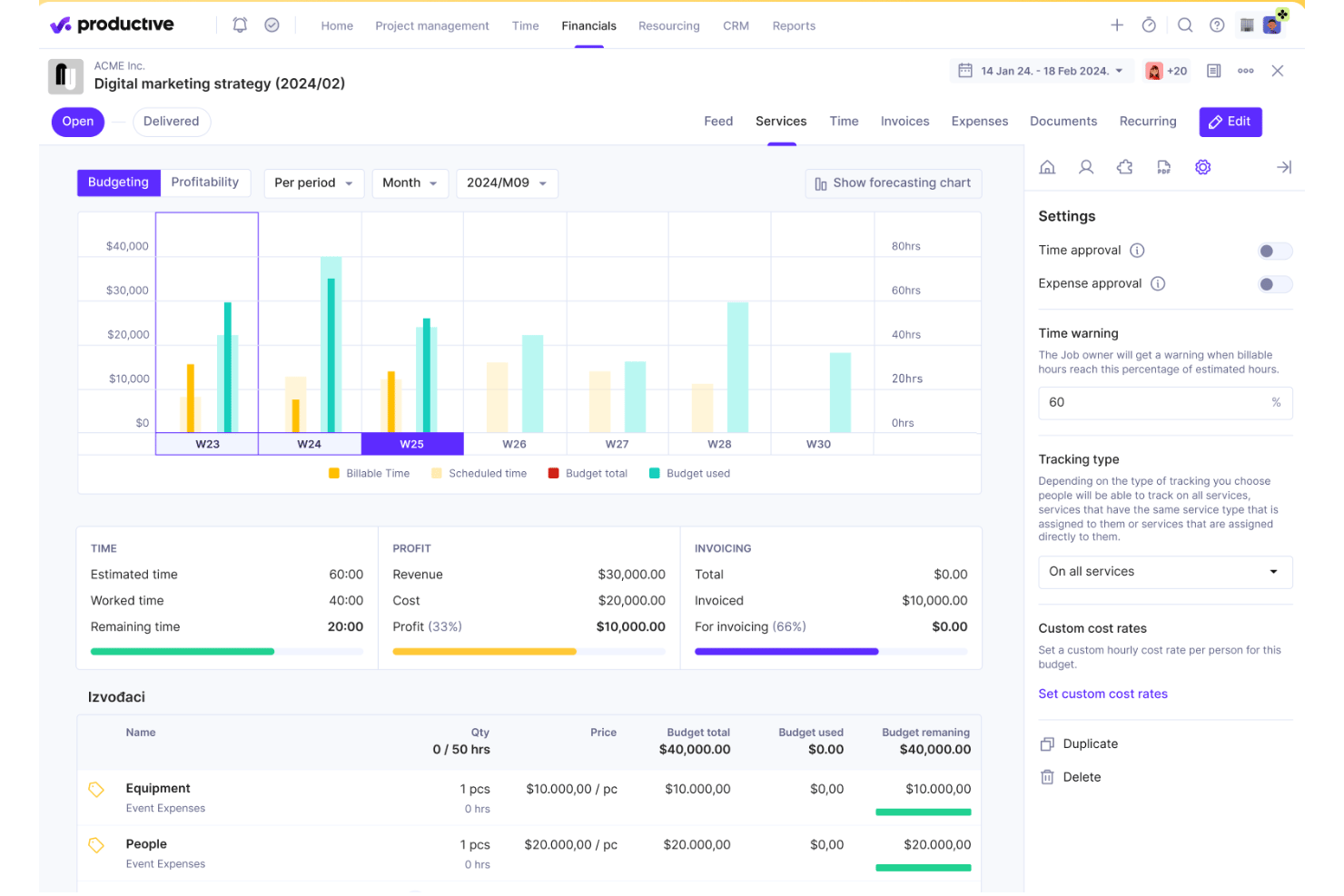 Productive screenshot - 10 Best Business Management Software for Professional Services in 2026