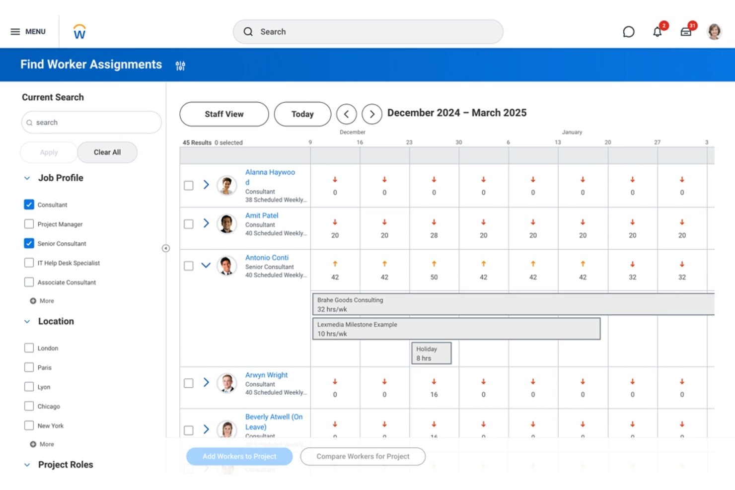 Workday screenshot - 10 Best Business Management Software for Professional Services in 2026