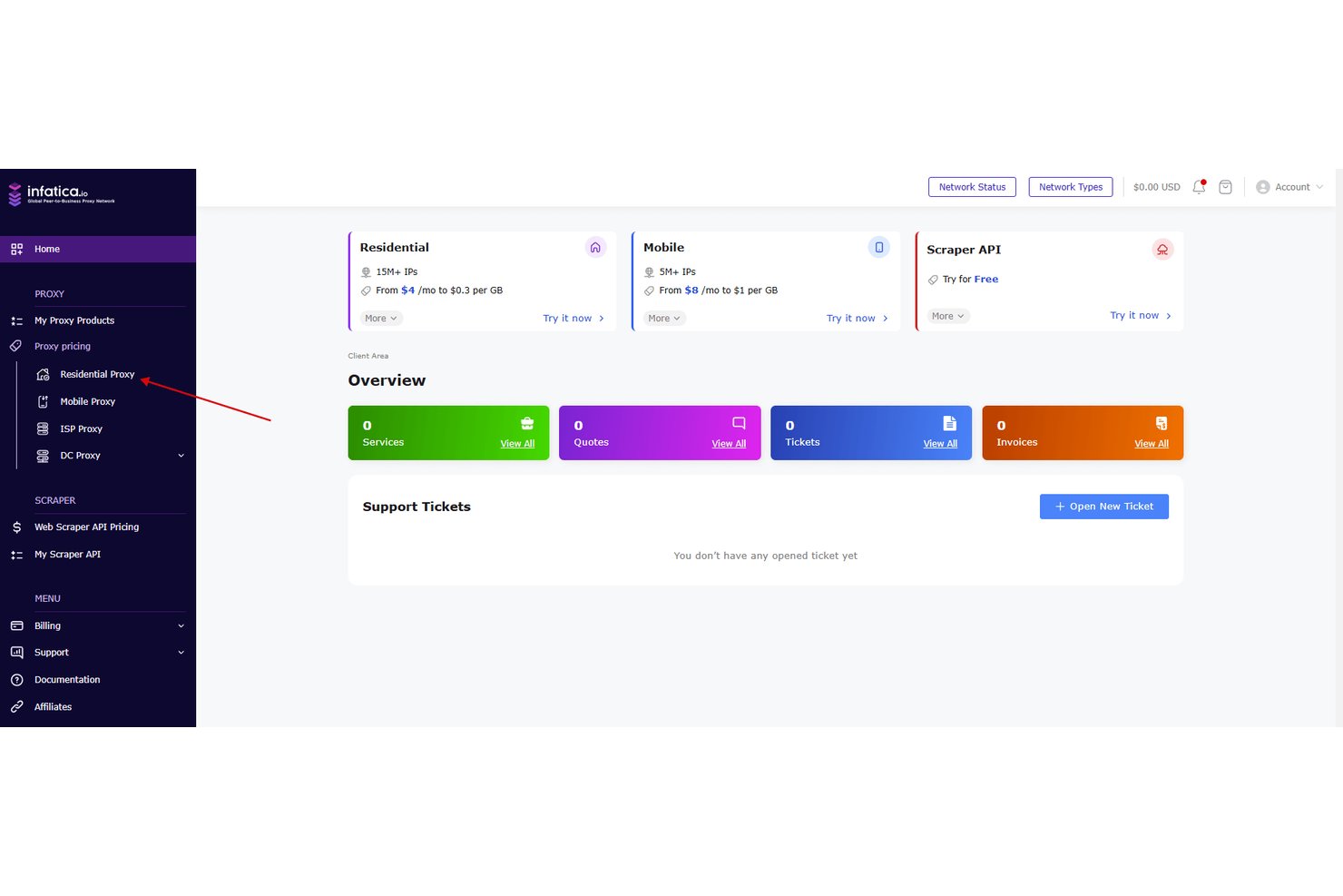 Infatica screenshot - 10 Best Residential Proxy Providers in 2026