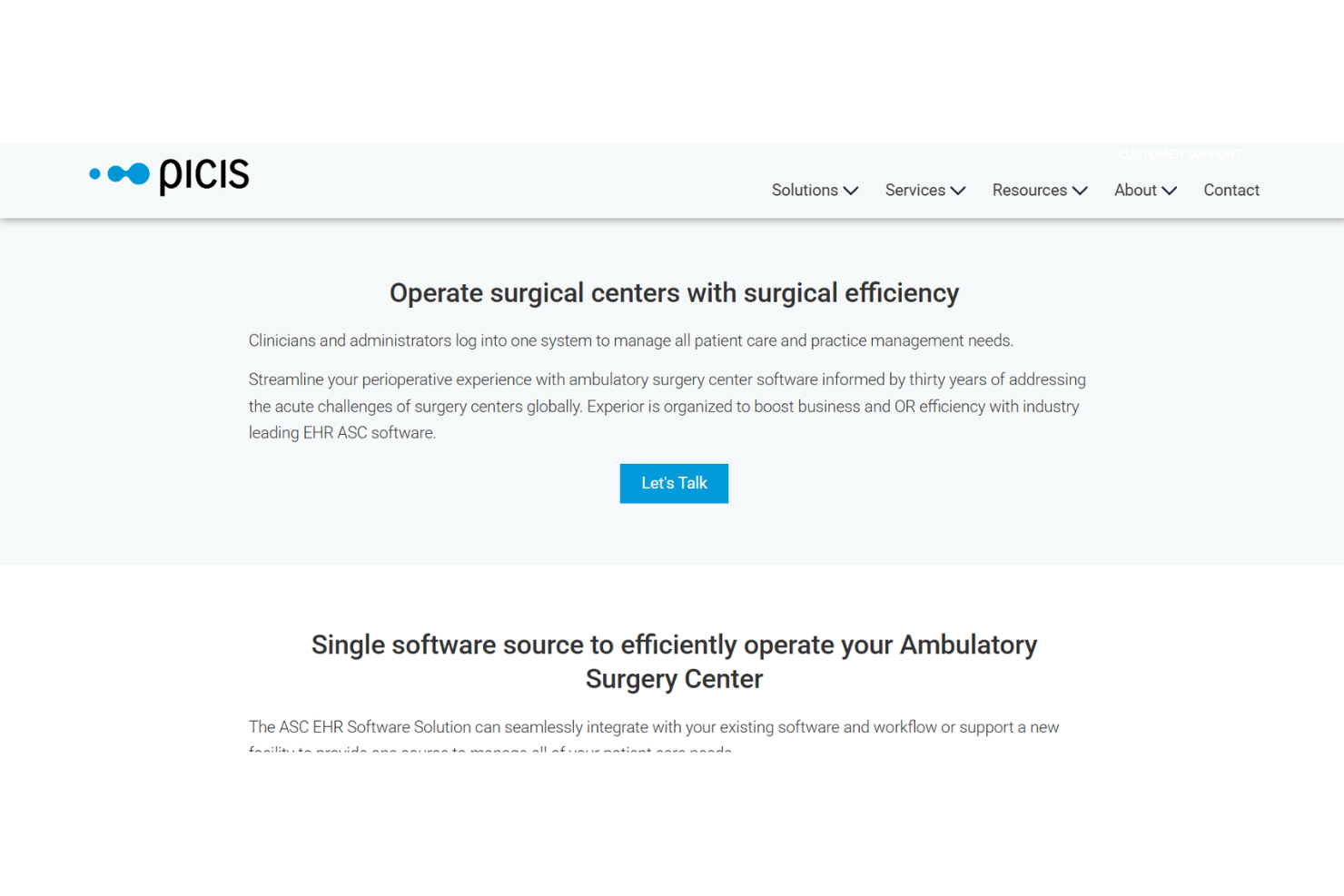 Picis Experior Suite screenshot - 10 beste factureringssoftware voor ASC’s in 2026