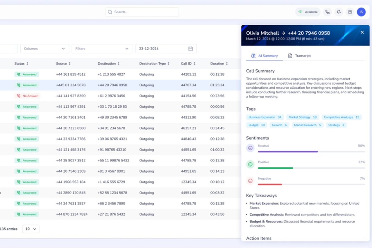 Squaretalk screenshot - 10 Mejores Software de Analítica para Centros de Llamadas en 2026