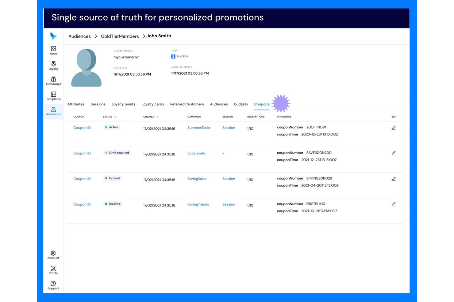 Talon.One screenshot - Les 10 Meilleurs Logiciels de Programmes de Fidélité pour le Commerce de Détail en 2026