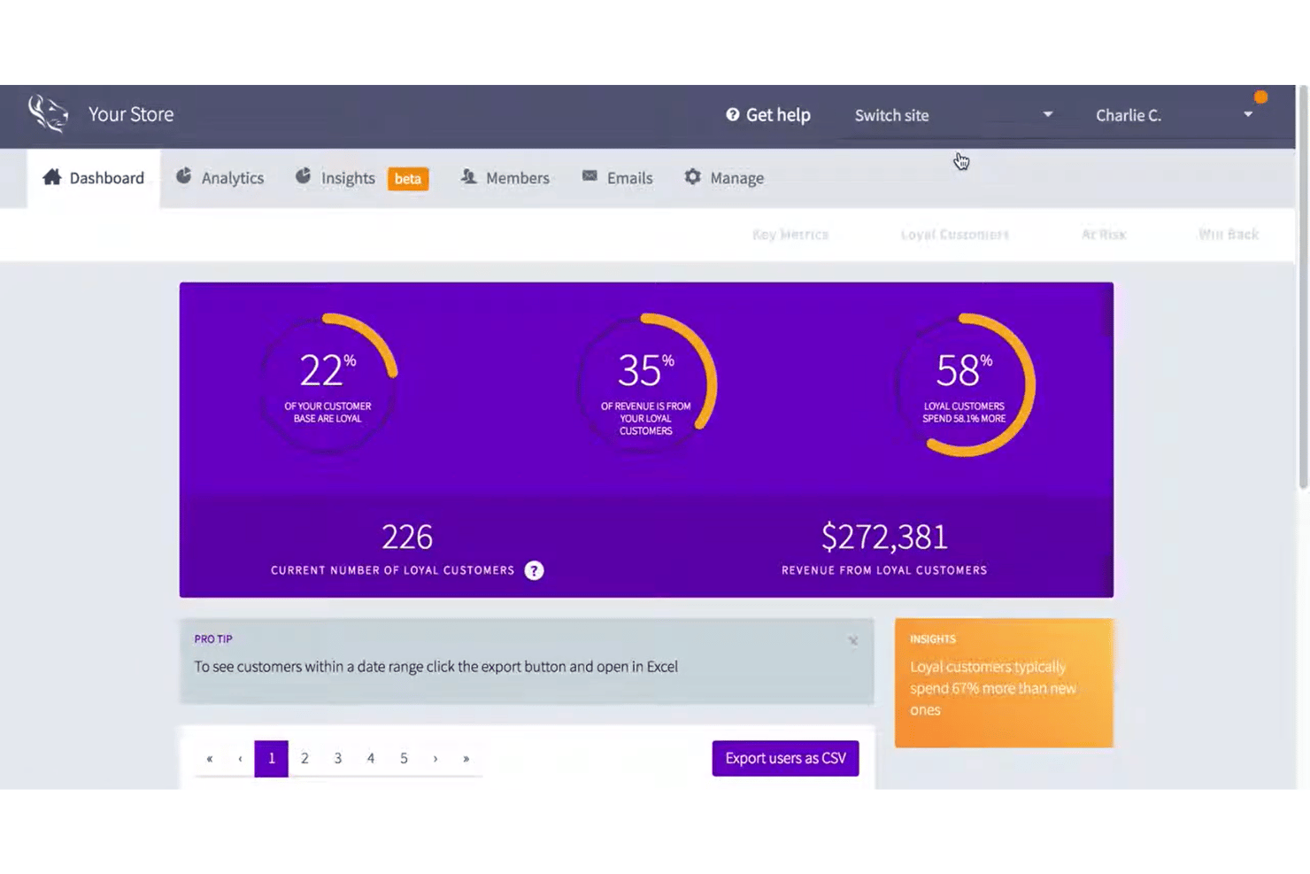 LoyaltyLion screenshot - Les 10 Meilleurs Logiciels de Programmes de Fidélité pour le Commerce de Détail en 2026