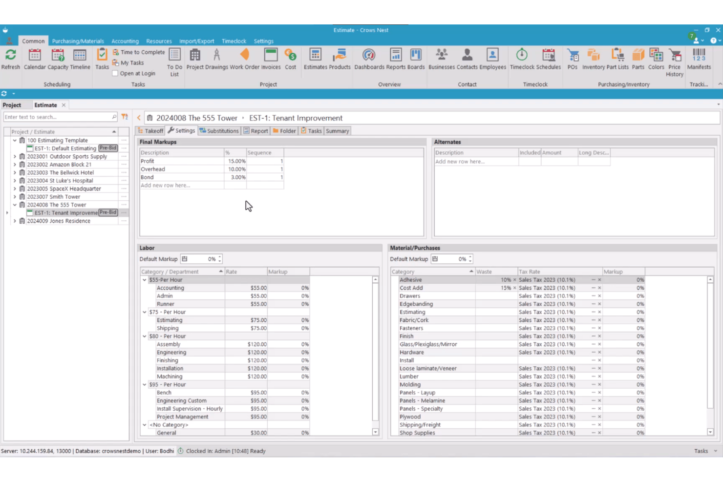 Crows Nest screenshot - 10 meilleurs logiciels de gestion d’atelier de menuiserie en 2026