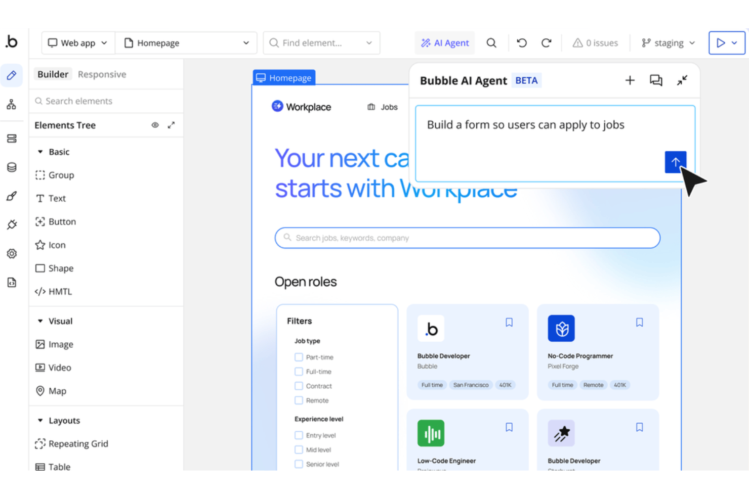 Bubble screenshot - 10 Best AI App Builders in 2026