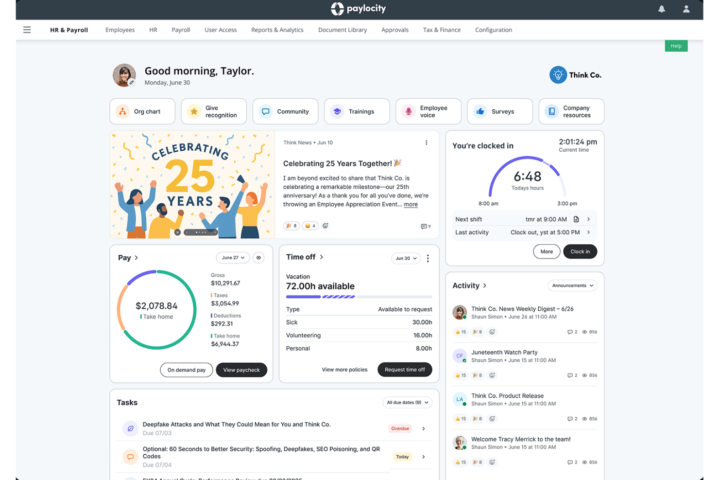Paylocity screenshot - 10 Best Time Tracking Software in 2026