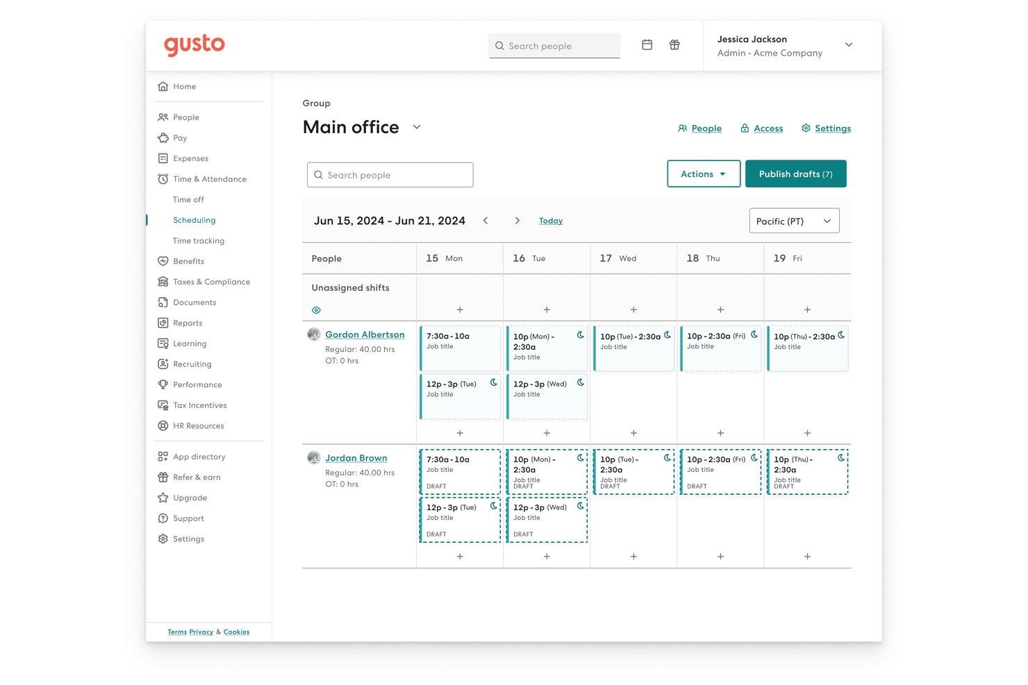 Gusto screenshot - 10 Best Time Tracking Software in 2026