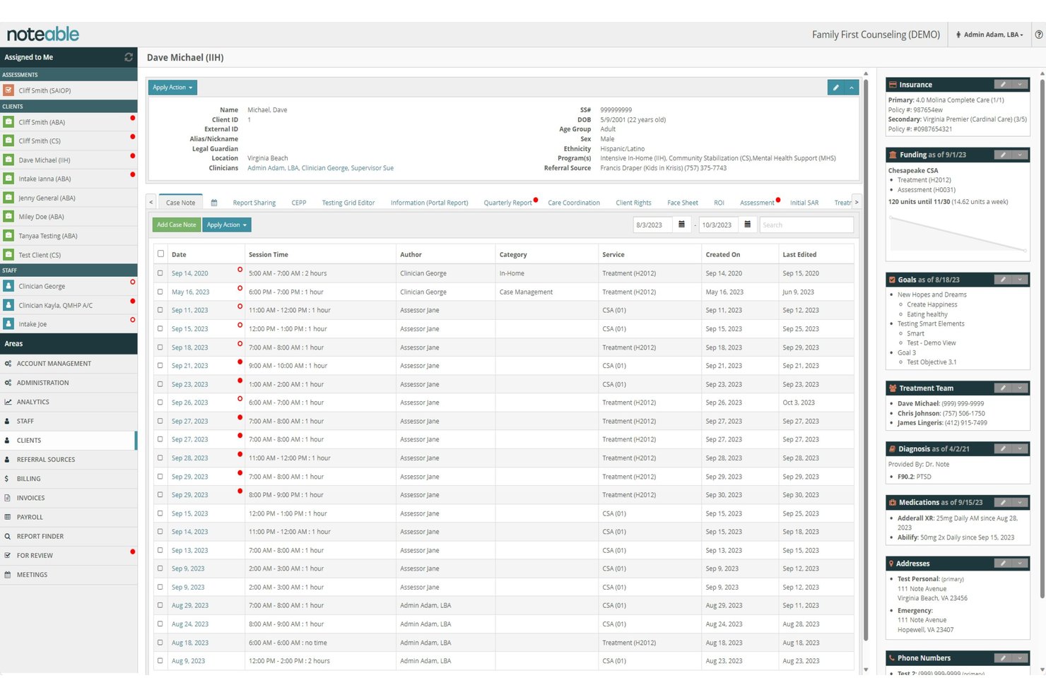 Noteable screenshot - 10 beste ABA-facturatiesoftware in 2026