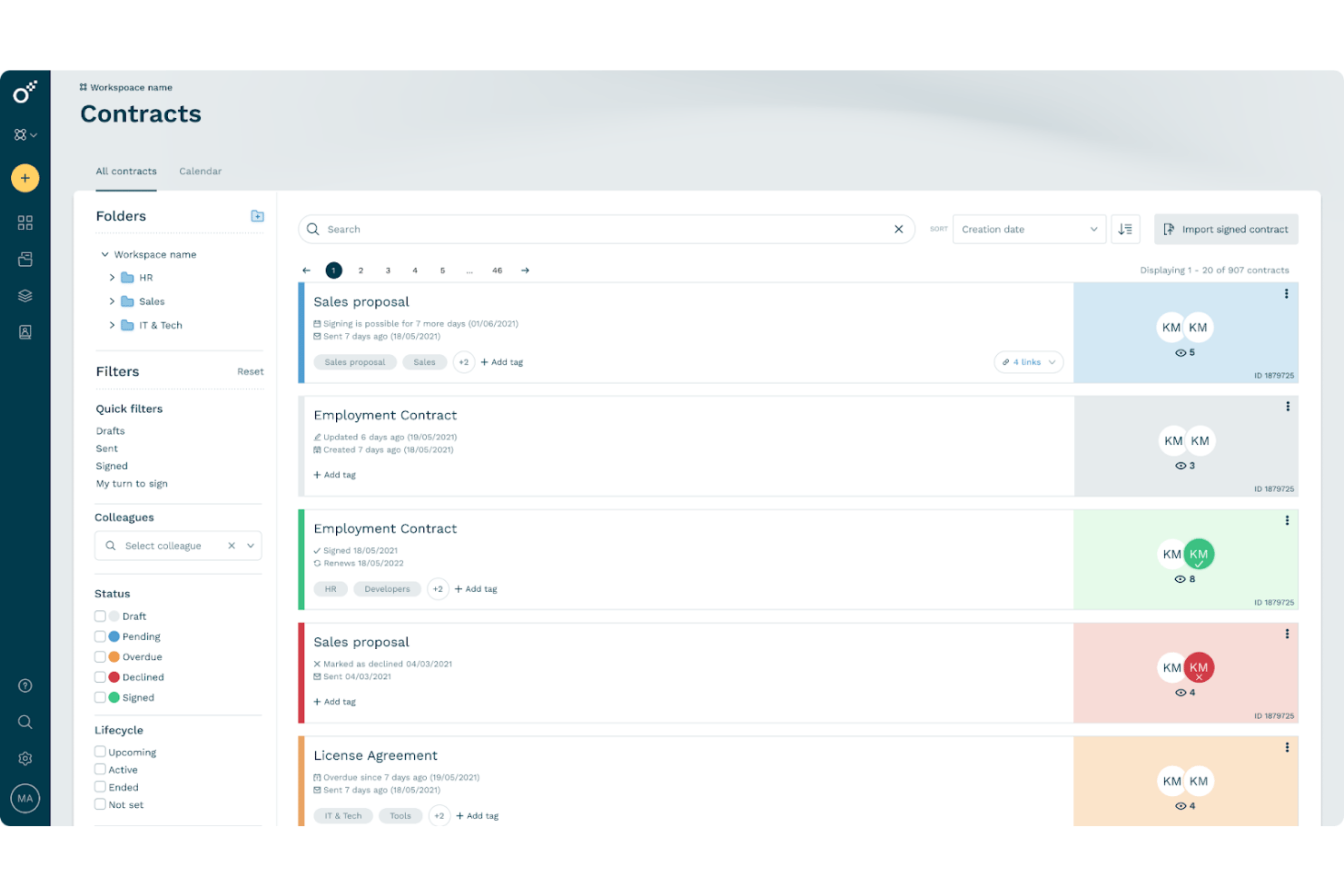 Oneflow screenshot - Die 10 besten Angebots- und Vorschlagssoftwares 2026
