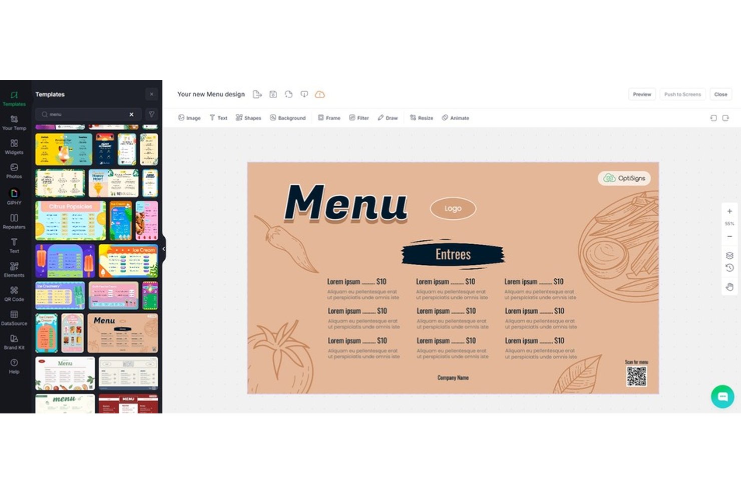 OptiSigns screenshot - 10 Best Restaurant Digital Signage Software in 2026