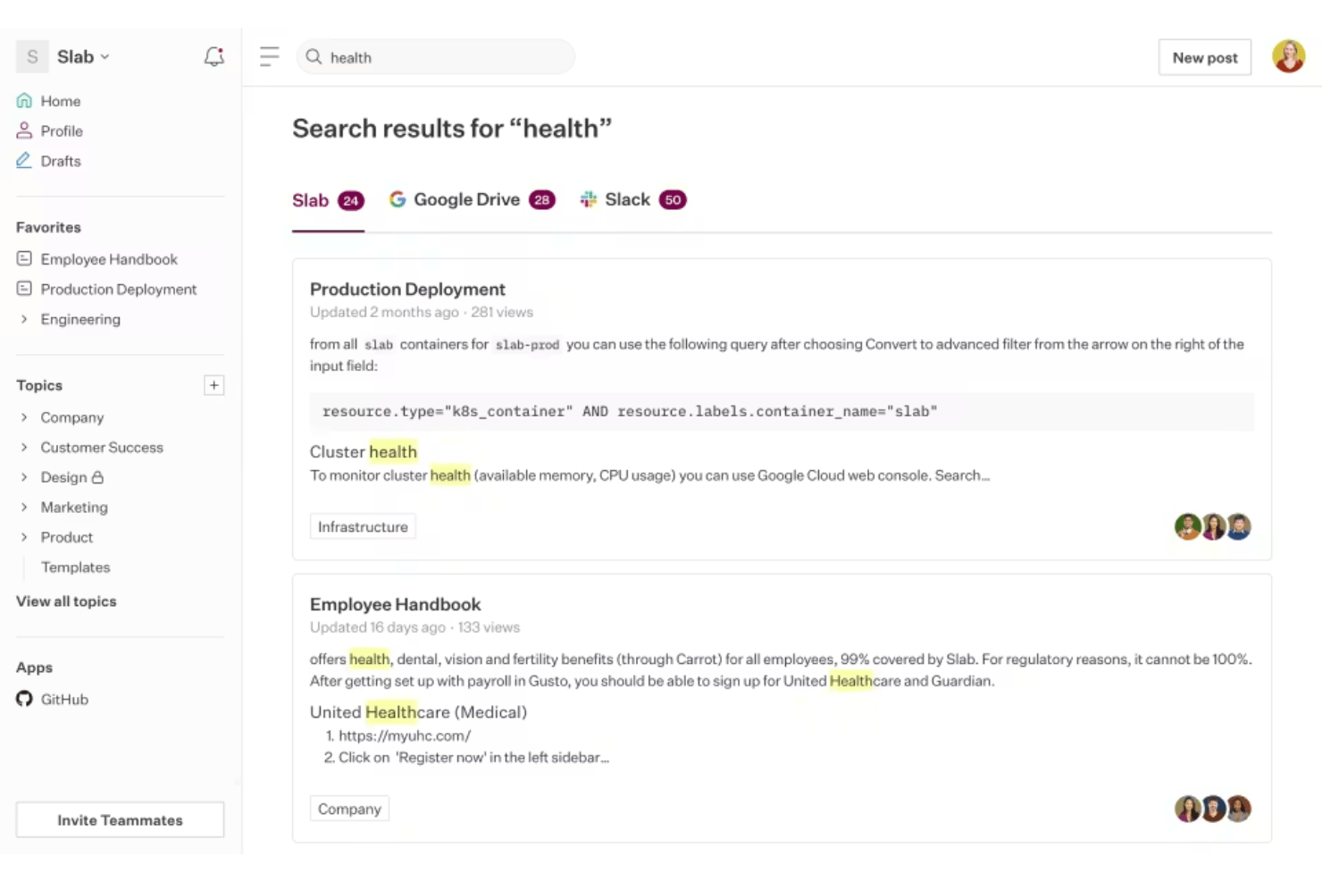 Slab screenshot - Die 10 besten Enterprise-Wissensmanagement-Softwarelösungen 2026
