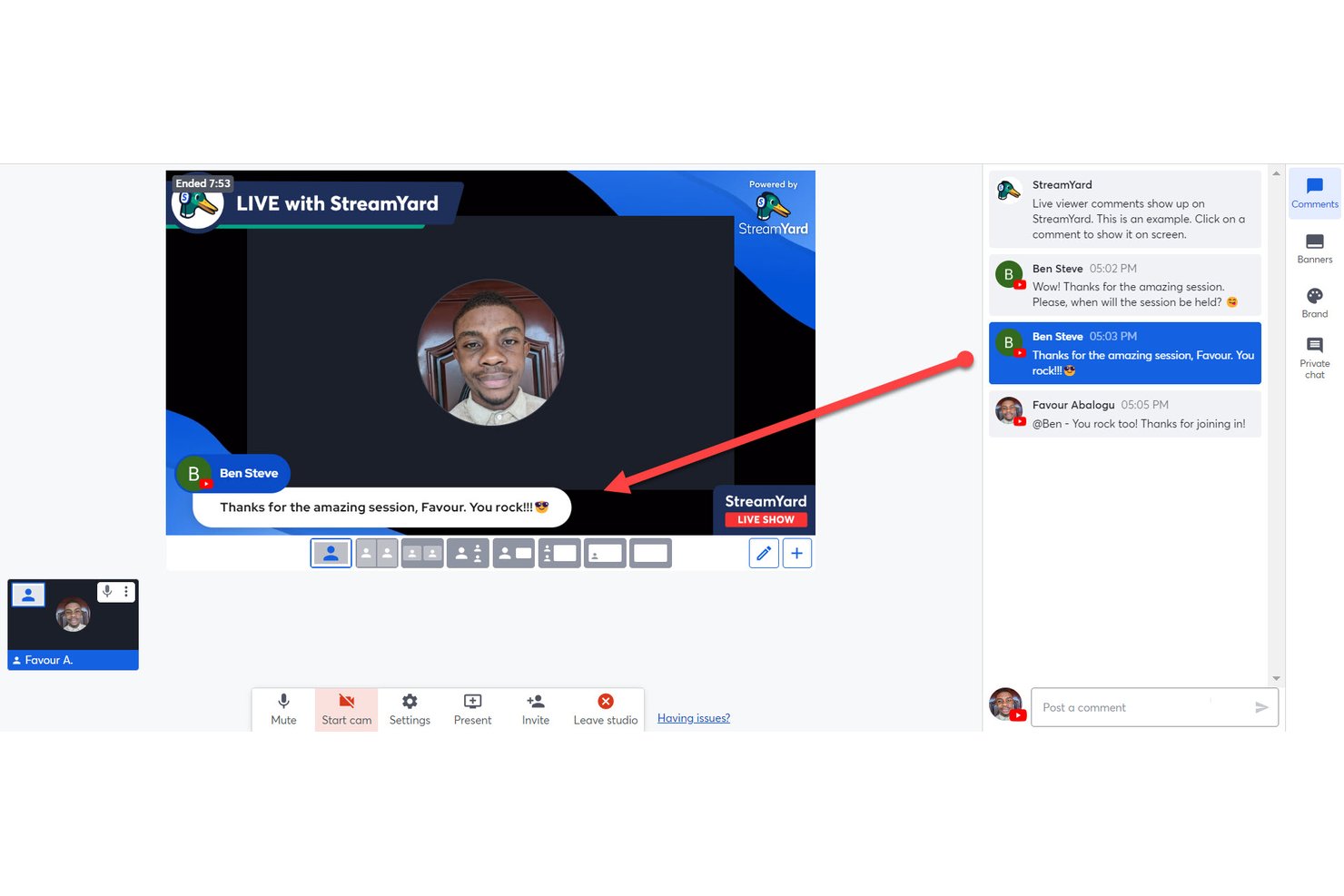 StreamYard screenshot - 10 mejores programas para pódcast en video en 2026