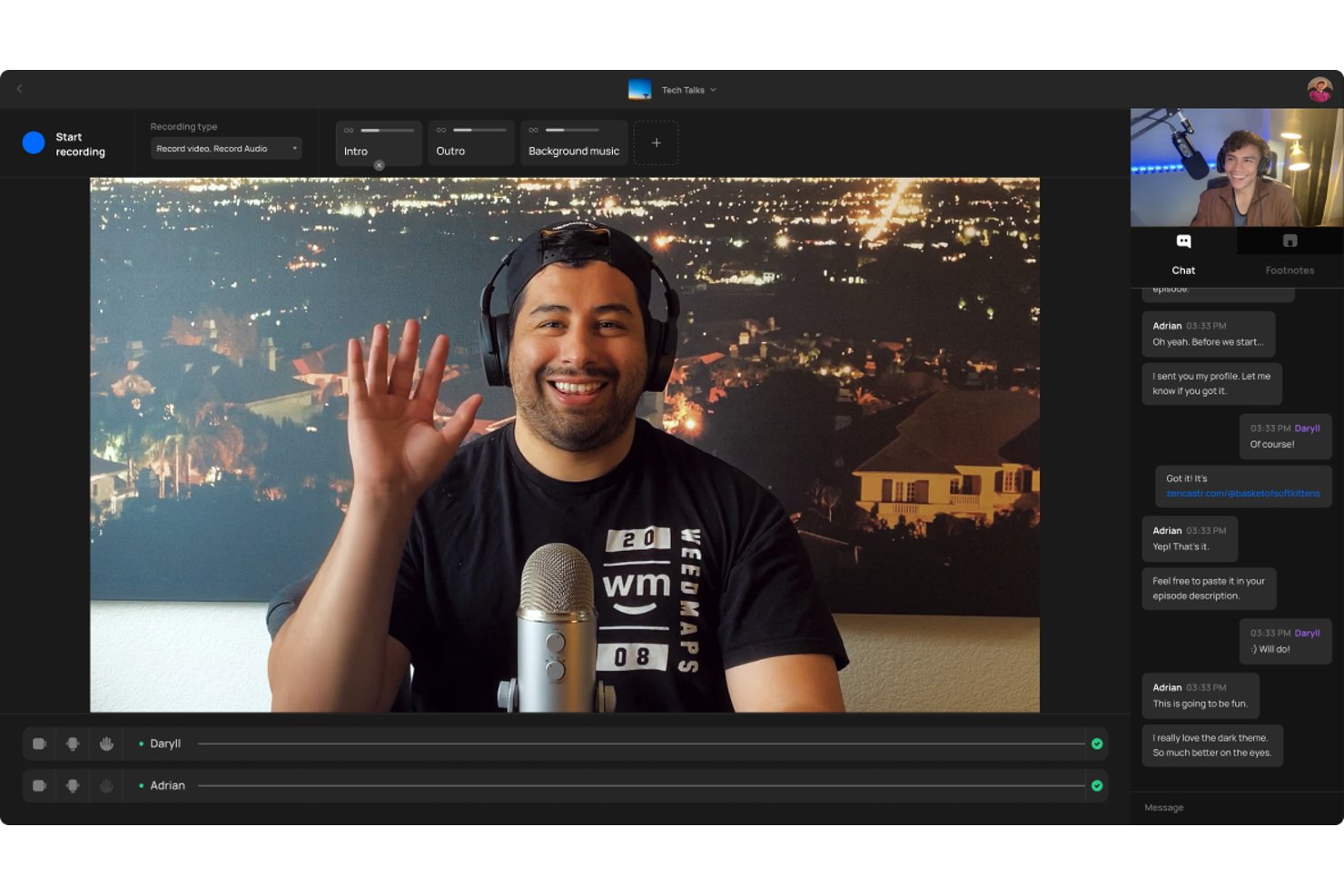 Zencastr screenshot - 10 mejores programas para pódcast en video en 2026