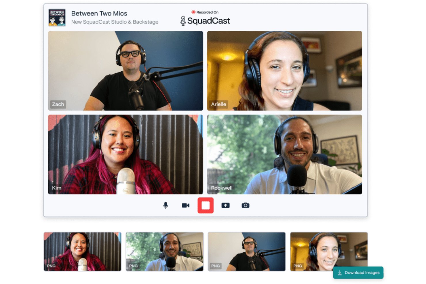 Squadcast screenshot - 10 mejores programas para pódcast en video en 2026