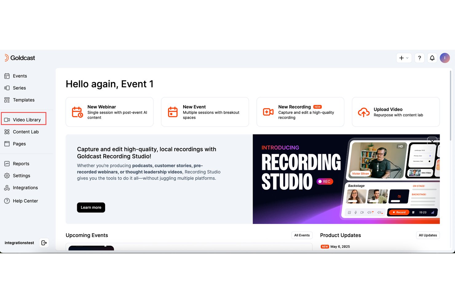 Goldcast screenshot - 10 mejores programas para pódcast en video en 2026