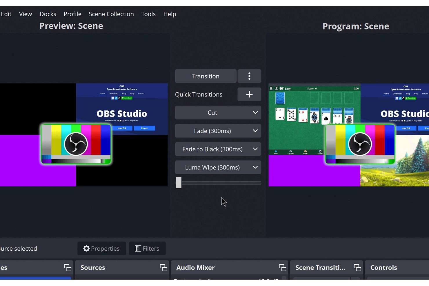 OBS Studio screenshot - 10 mejores programas para pódcast en video en 2026