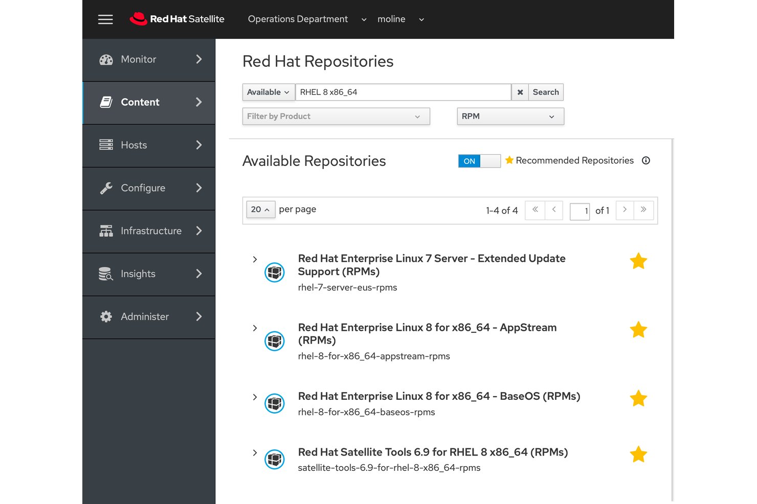 Red Hat Satellite screenshot - 10 Best Linux Patch Management Software in 2026