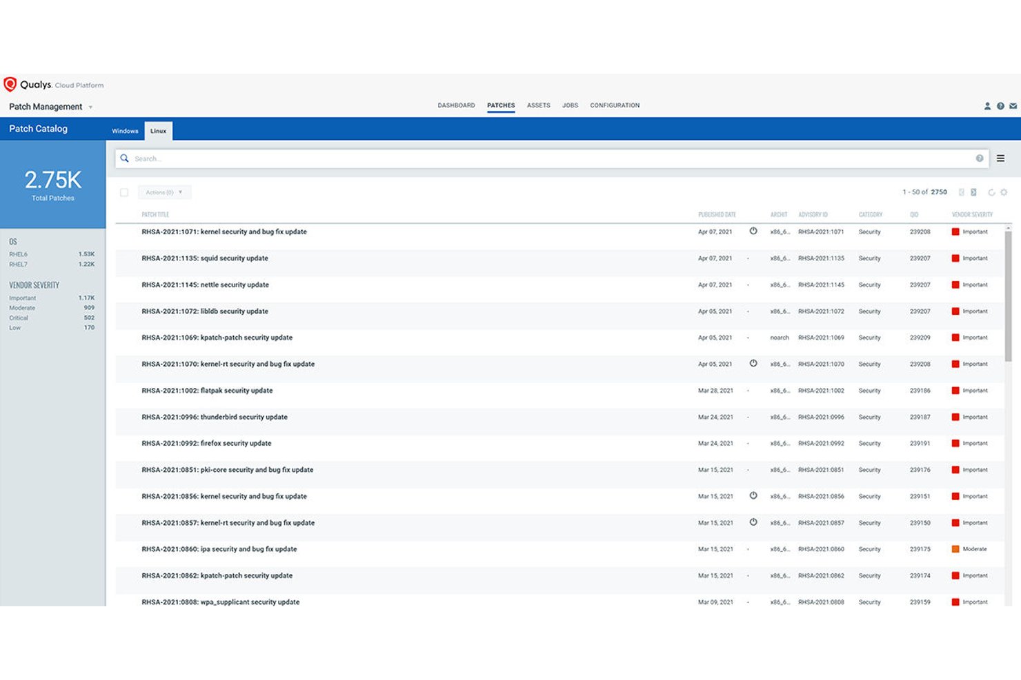 Qualys Patch Management screenshot - 10 Best Linux Patch Management Software in 2026
