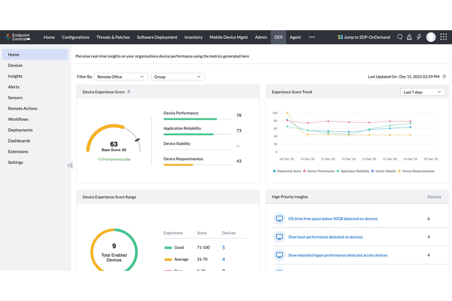 ManageEngine Endpoint Central screenshot - 10 Best Enterprise United IT Management Platforms in 2026