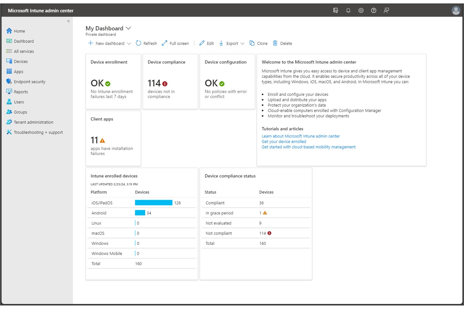 Microsoft Intune screenshot - 10 Best Enterprise United IT Management Platforms in 2026