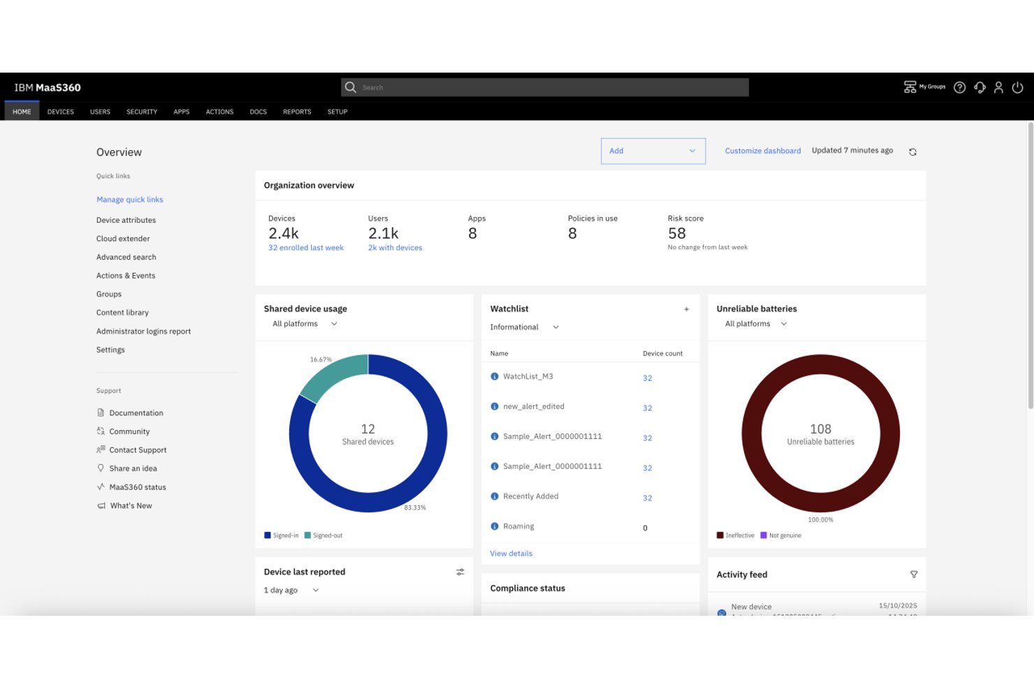 IBM MaaS360 screenshot - 10 Best Enterprise United IT Management Platforms in 2026