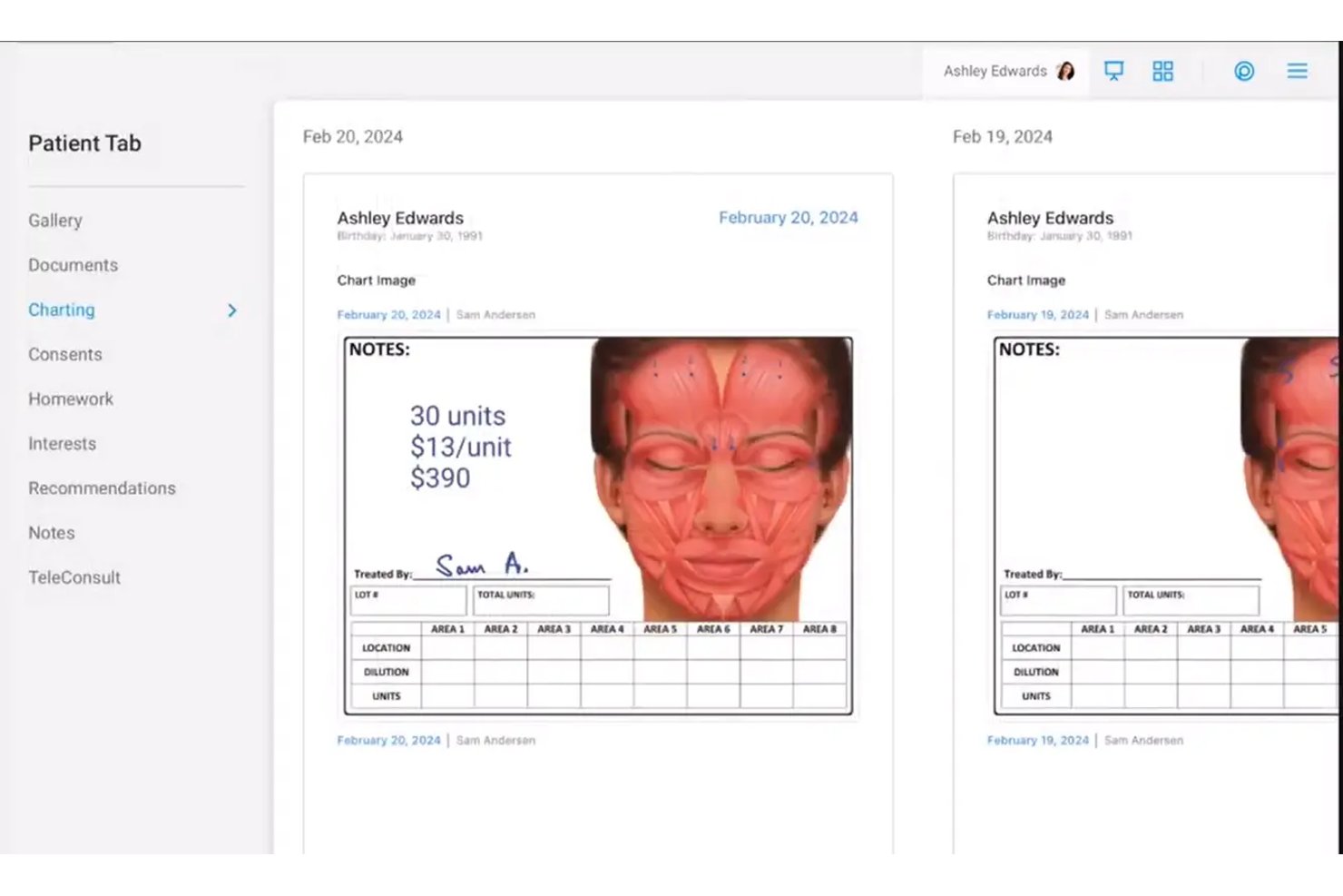 Nextech screenshot - 10 migliori software EMR estetici nel 2026
