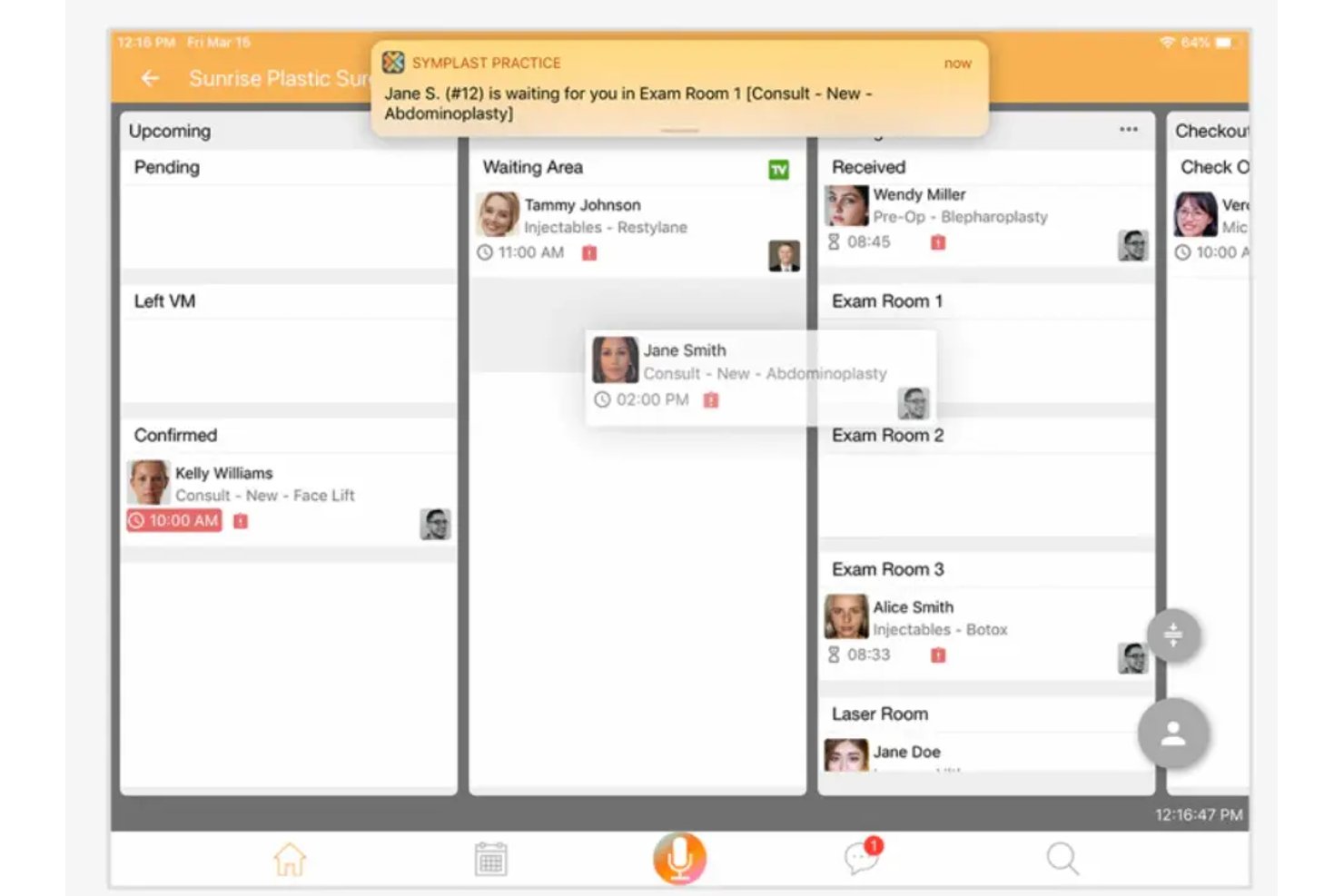 Symplast screenshot - 10 migliori software EMR estetici nel 2026