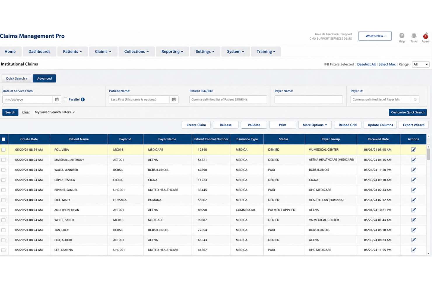 Inovalon Claims Management Pro screenshot - 10 Best Clearinghouse Billing Software in 2026