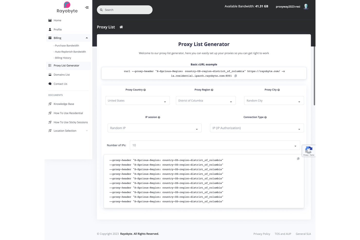 Rayobyte screenshot - 10 Migliori Fornitori di Proxy Datacenter nel 2026