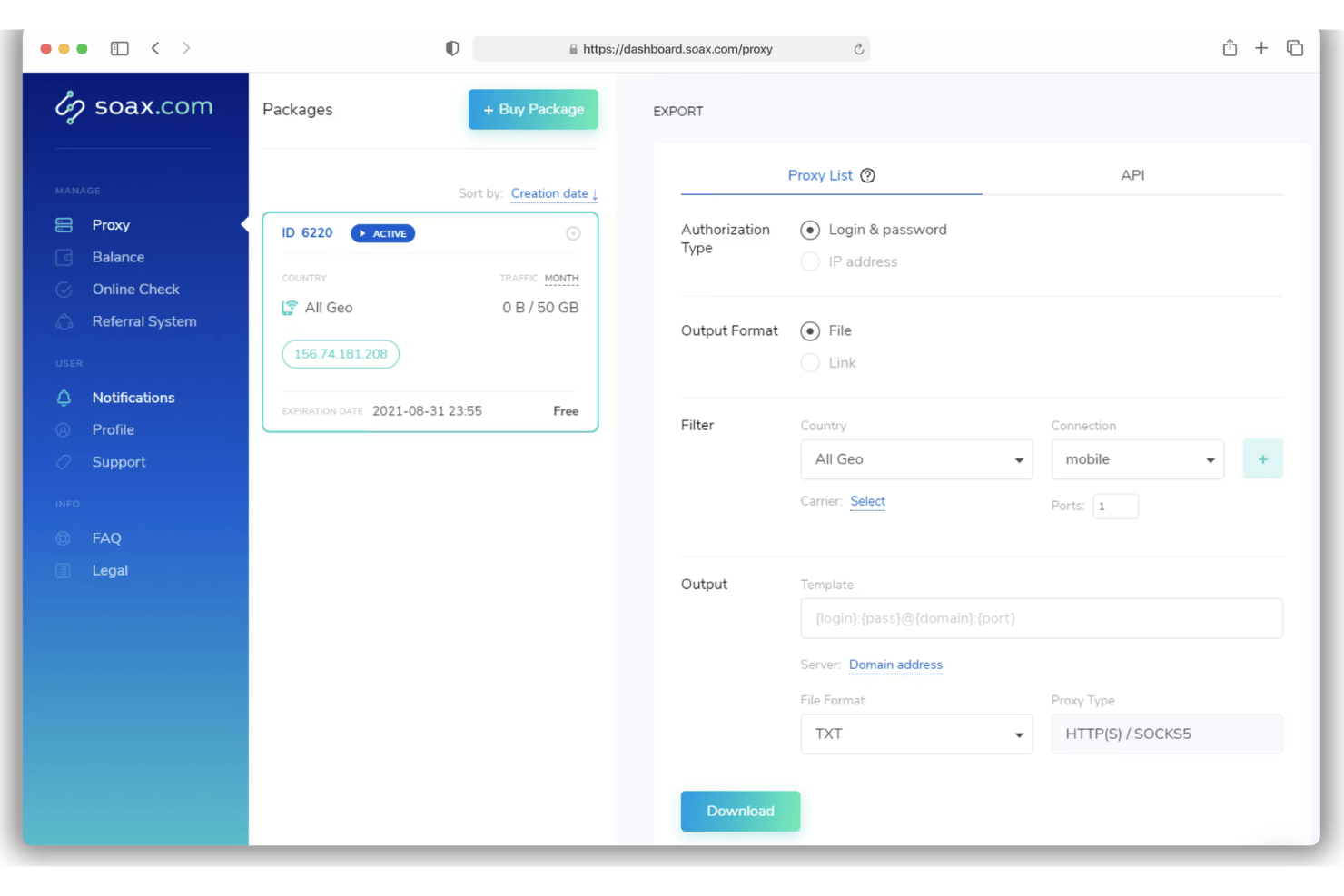 SOAX screenshot - 10 Best Rotating Proxy Providers in 2026