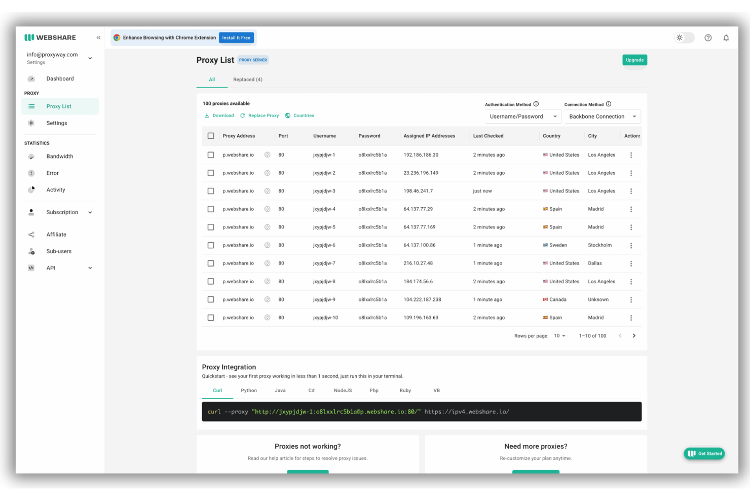 Webshare screenshot - 10 Best Rotating Proxy Providers in 2026