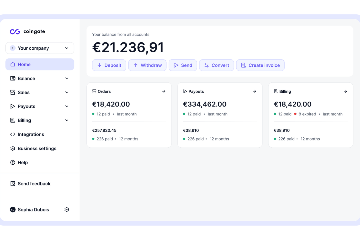 CoinGate screenshot - Les 10 meilleures solutions de paiement crypto en 2026