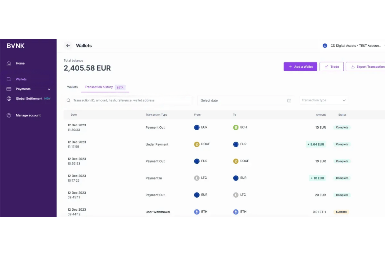 BVNK screenshot - Les 10 meilleures solutions de paiement crypto en 2026