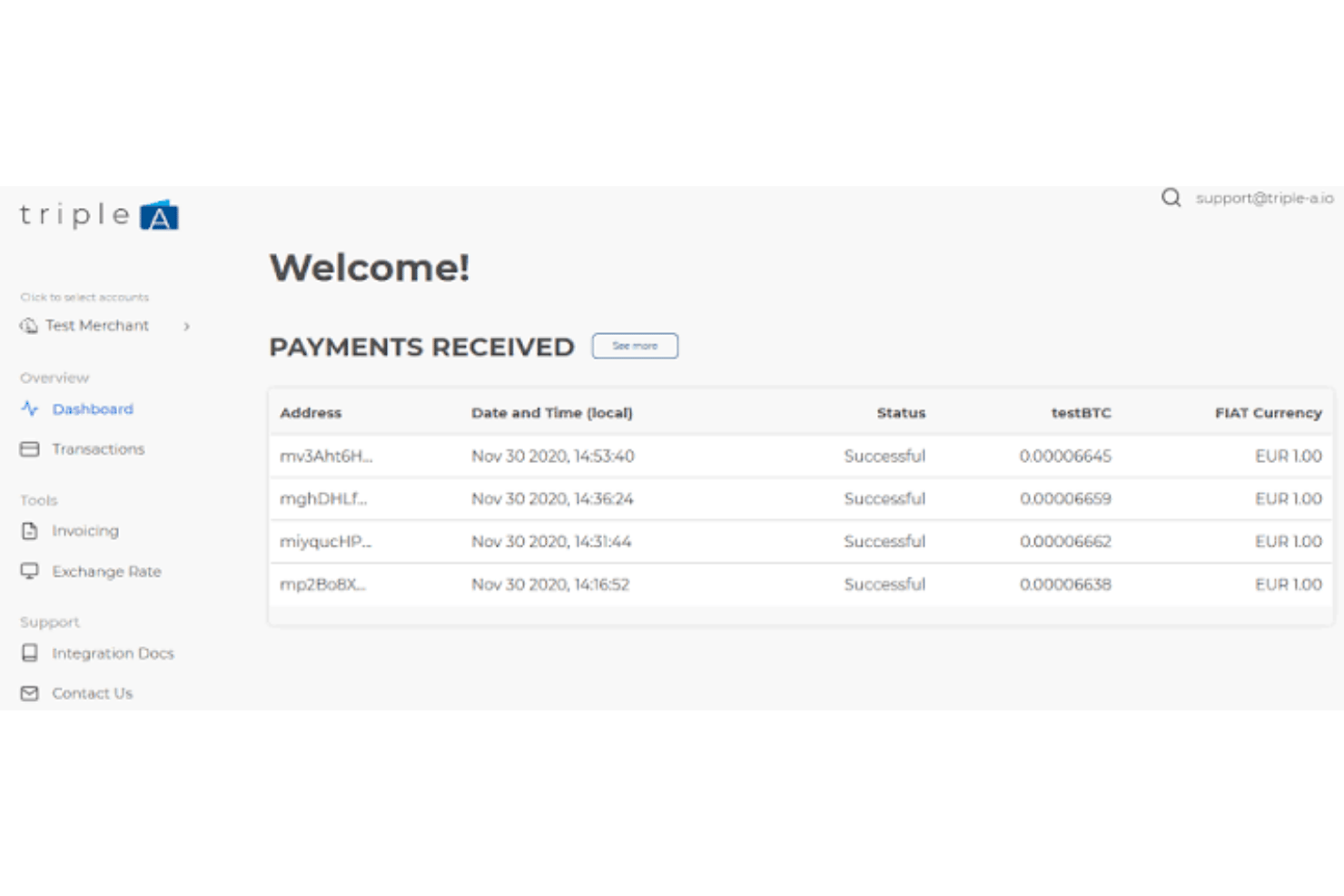 Triple-A screenshot - Les 10 meilleures solutions de paiement crypto en 2026