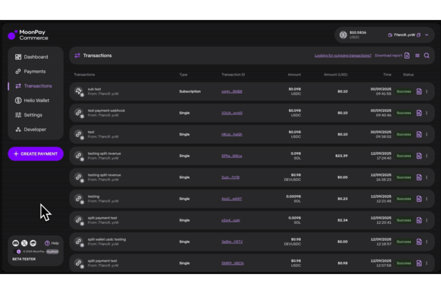 MoonPay Commerce screenshot - Les 10 meilleures solutions de paiement crypto en 2026