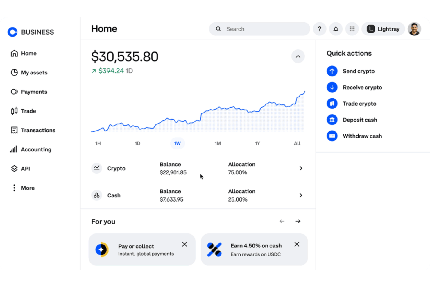 Coinbase Business screenshot - Les 10 meilleures solutions de paiement crypto en 2026
