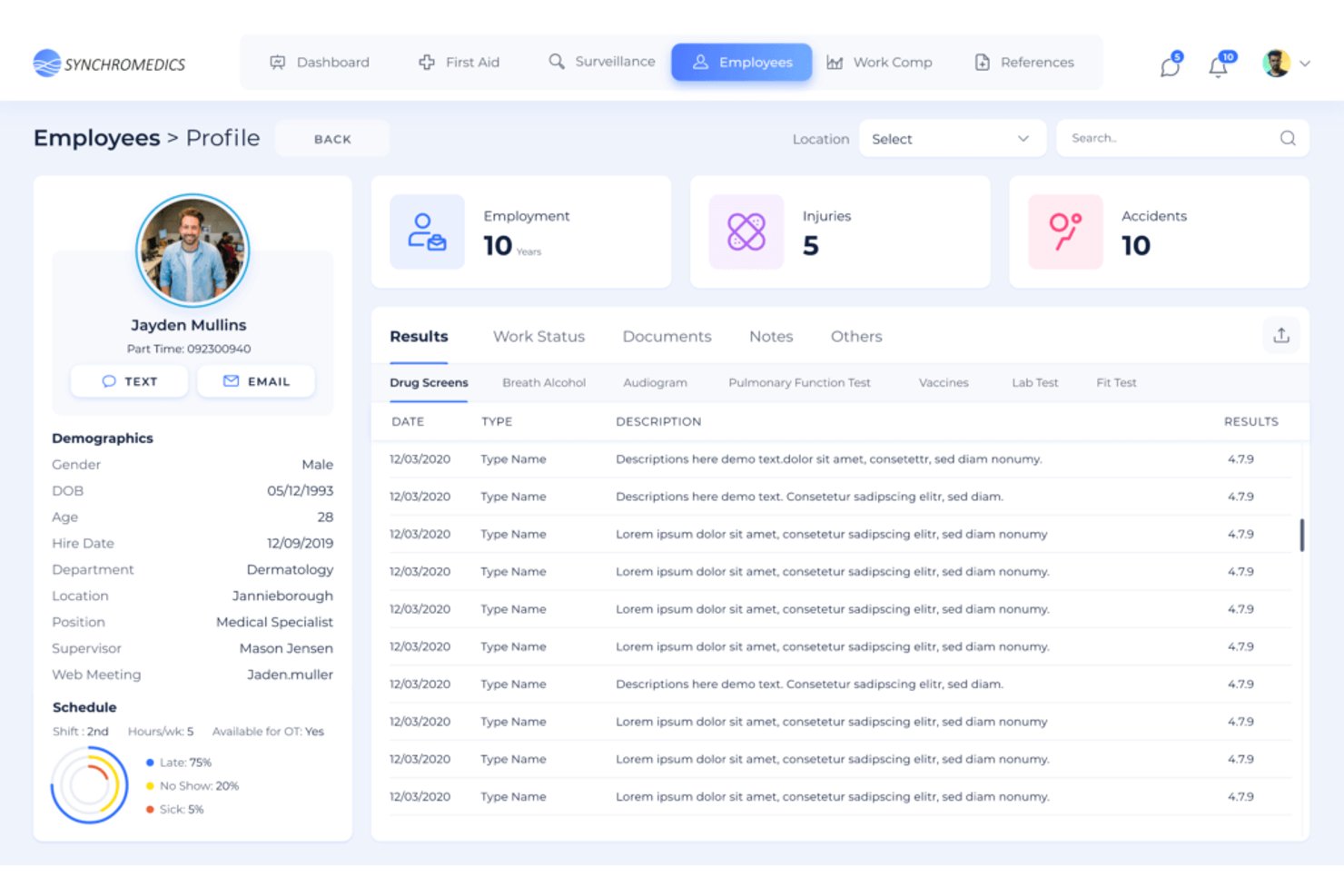 Synchromedics screenshot - 10 beste software voor elektronische medische dossiers in de arbeidsgeneeskunde in 2026