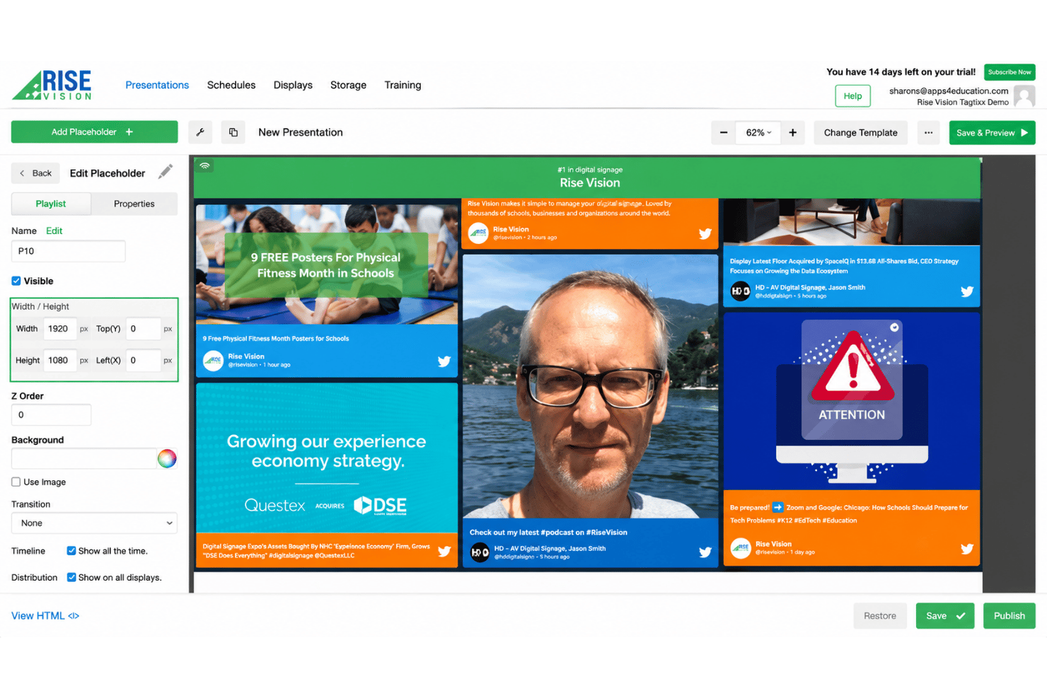 Rise Vision screenshot - 10 Best Digital Signage CMS In 2026