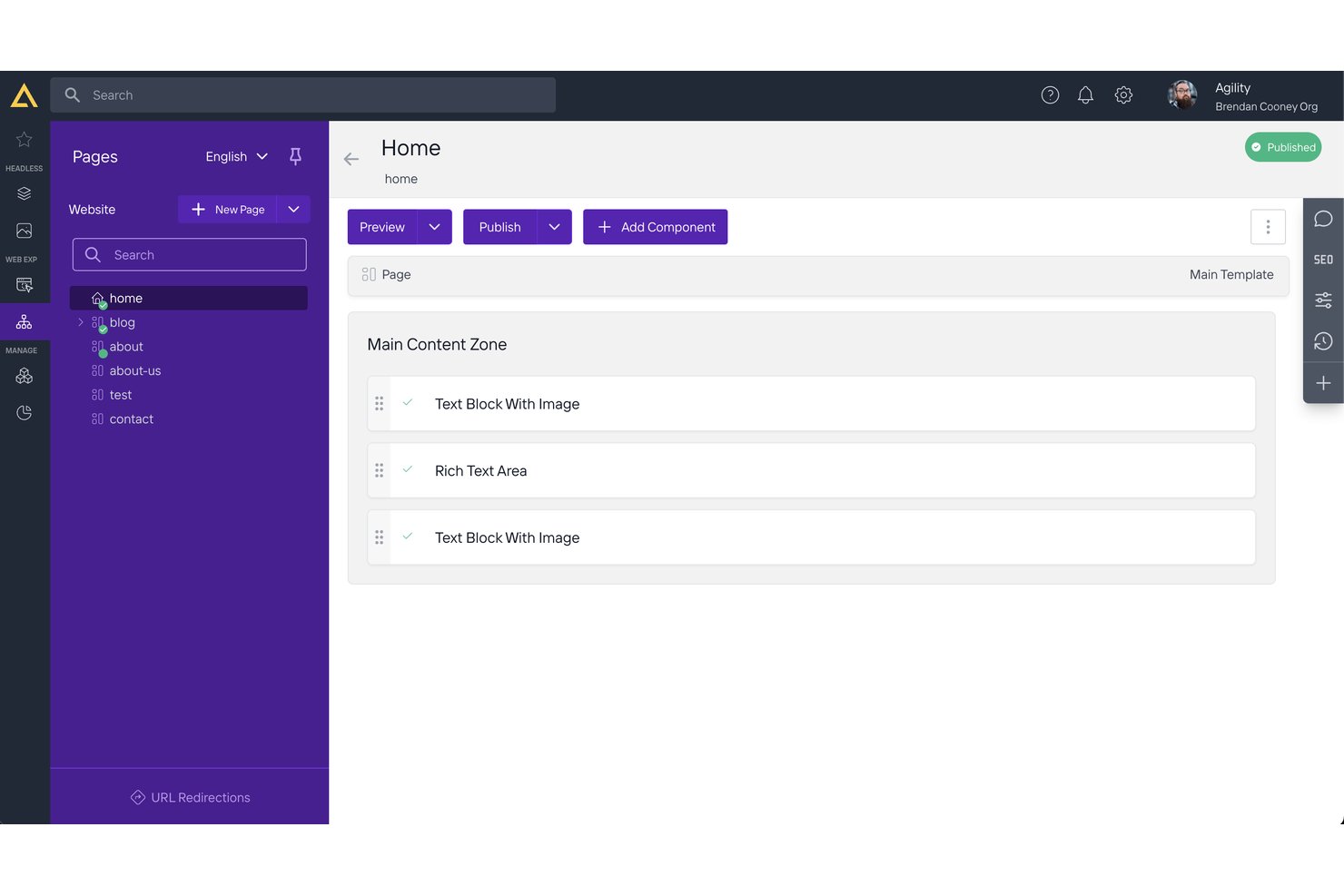 Agility CMS screenshot - 10 Best WordPress Alternatives Reviewed in 2026