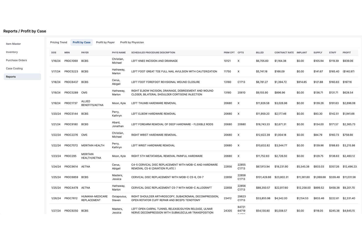 Procision EMR screenshot - 10 meilleurs logiciels DME pour centres de chirurgie ambulatoire en 2026