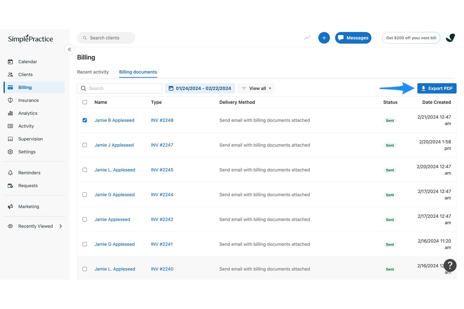 SimplePractice screenshot - 10 Best Mental Health Medical Billing Software in 2026