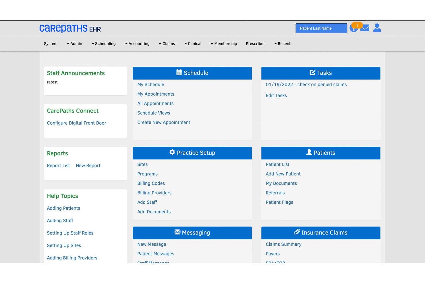 CarePaths EHR screenshot - 10 Best Mental Health Medical Billing Software in 2026