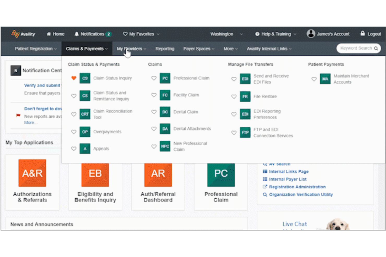 Availity screenshot - 10 Best Healthcare EDI Software in 2026