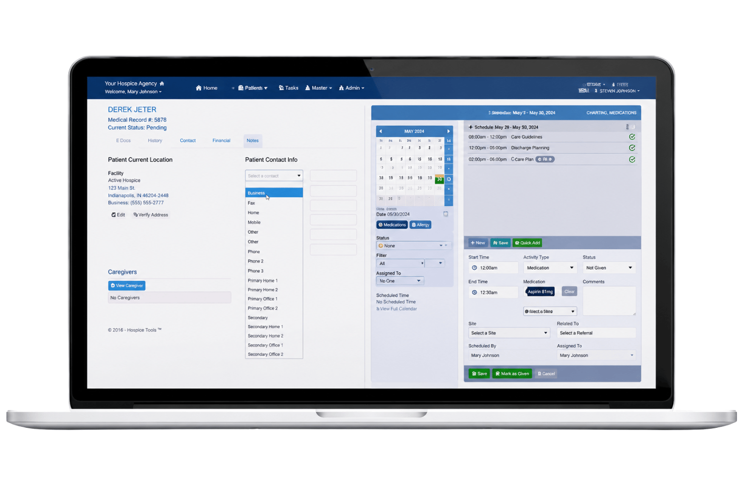 Hospice Tools EMR screenshot - I 10 migliori software EMR per hospice nel 2026