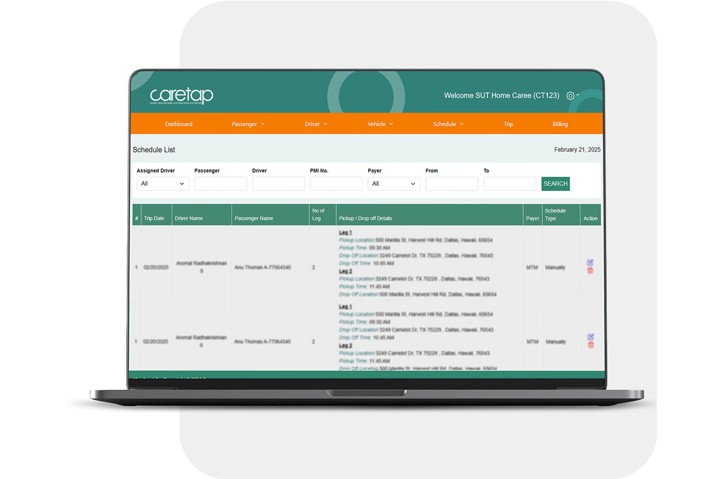 Caretap screenshot - 10 Mejores Software de Facturación para Transporte Médico No Urgente en 2026